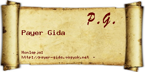 Payer Gida névjegykártya